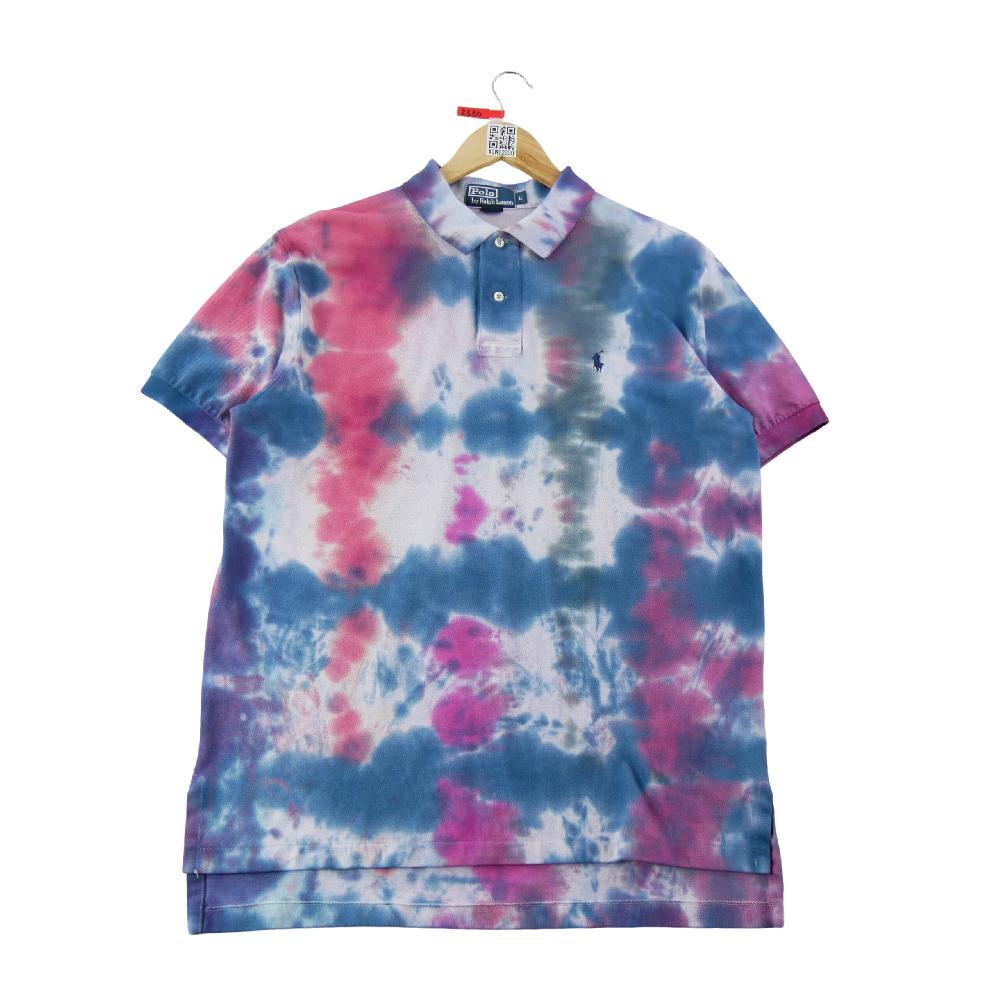 Golf - Polo Ralph Lauren Polo manches courtes Tie Dye Maille piquée coton Homme Taille L Marine #QWE2330 - photo 2