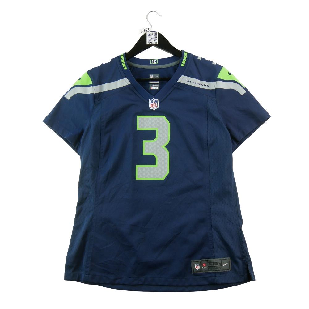 Football Américain - Nike Maillot NFL Seattle Seahawks On Field Russell Wilson 3 Game Jersey Taille L #QWE3153 - photo 1
