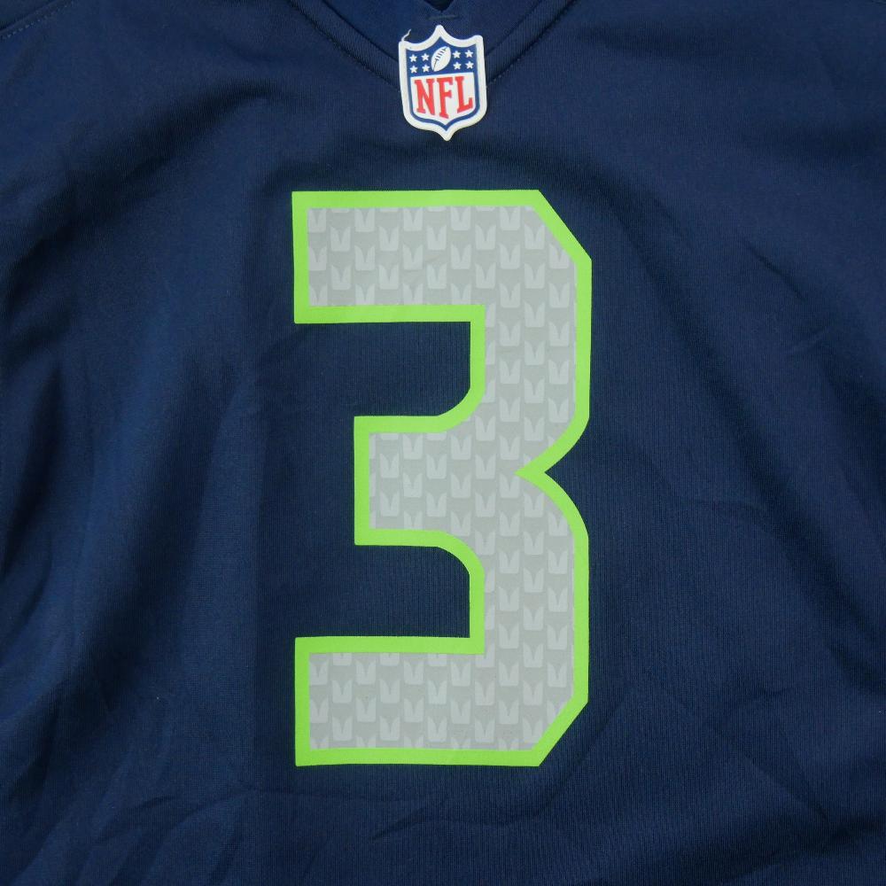 Football Américain - Nike Maillot NFL Seattle Seahawks On Field Russell Wilson 3 Game Jersey Taille L #QWE3153 - photo 3
