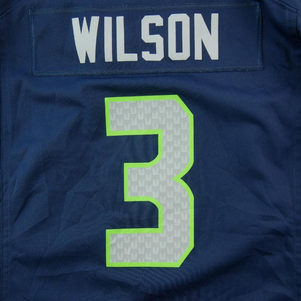 Football Américain - Nike Maillot NFL Seattle Seahawks On Field Russell Wilson 3 Game Jersey Taille L #QWE3153 - photo 4