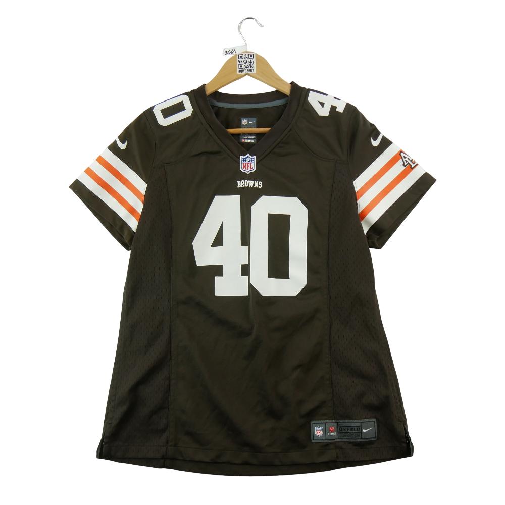 Football Américain - Nike Maillot NFL Cleveland Browns Peyton Hillis On Field Game Jersey Taille L #QWE3661 - photo 1