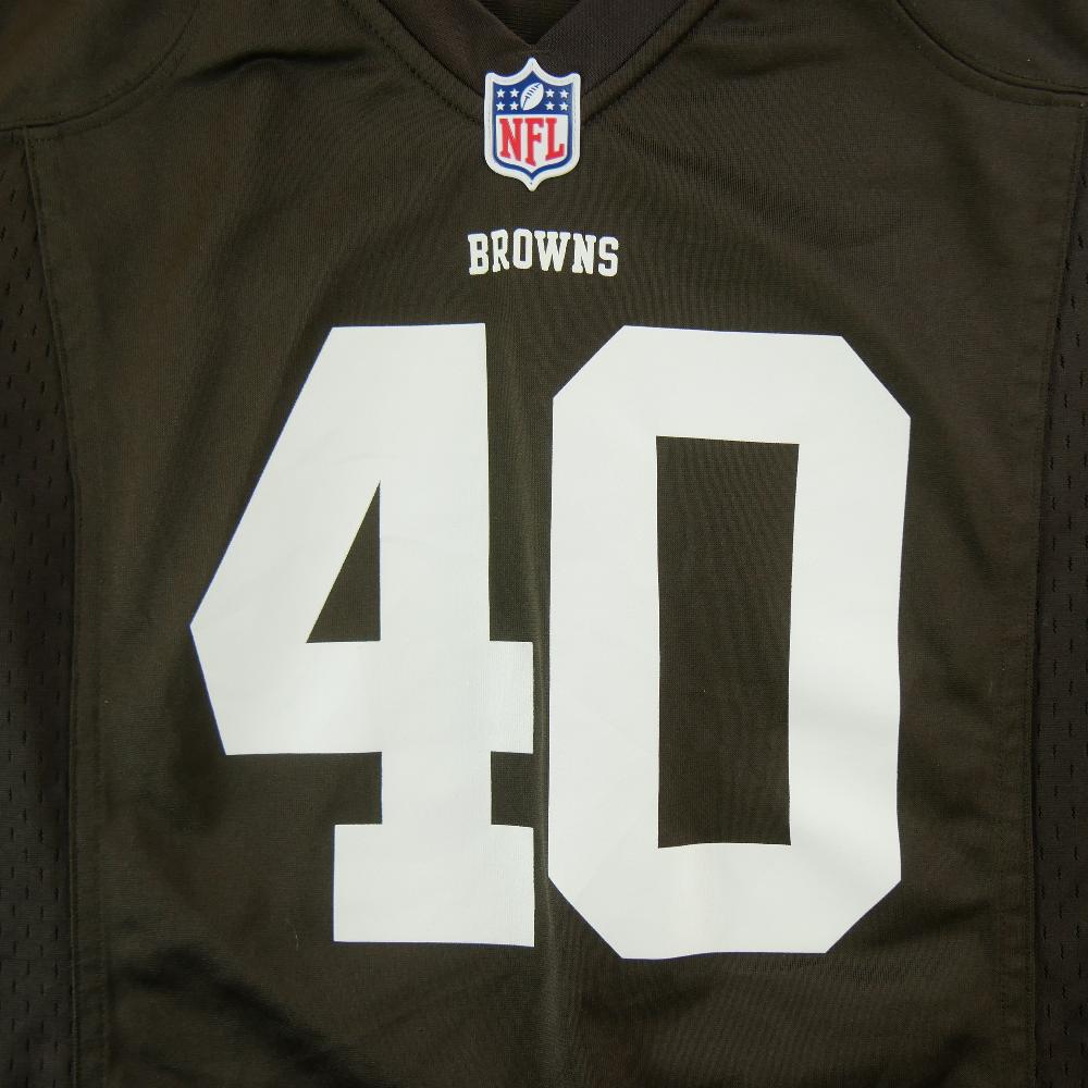 Football Américain - Nike Maillot NFL Cleveland Browns Peyton Hillis On Field Game Jersey Taille L #QWE3661 - photo 3