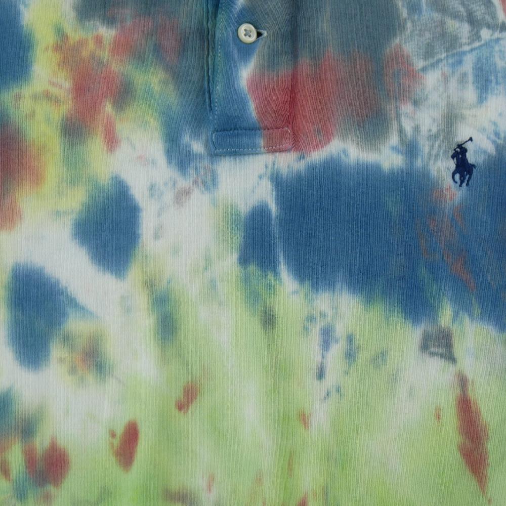 Golf - Polo Ralph Lauren Polo manches courtes Motif tie-dye Pony brodé Homme Taille L Bleu #QWE2079 - photo 4