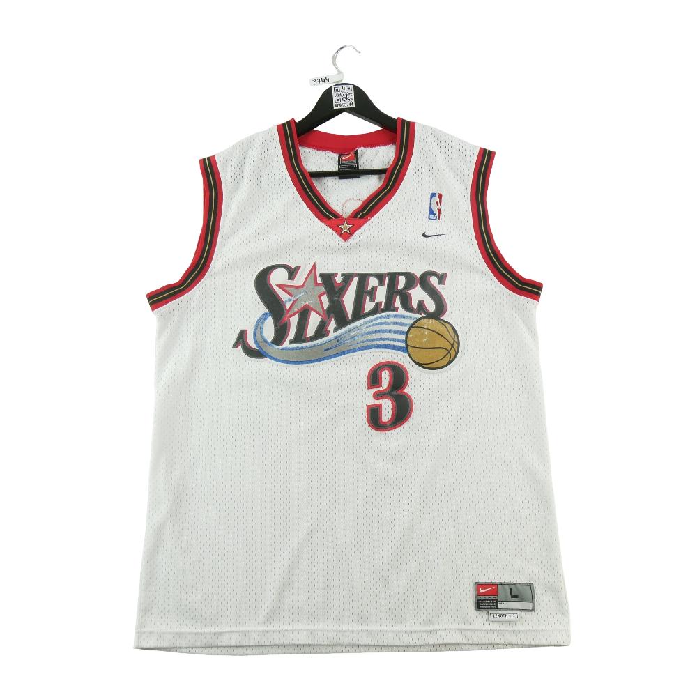 Basket-ball - Nike Maillot NBA Philadelphie 76ers Sixers Allen Iverson 3 Swingman Team Home Y2K Taille L #QWE3744 - photo 1