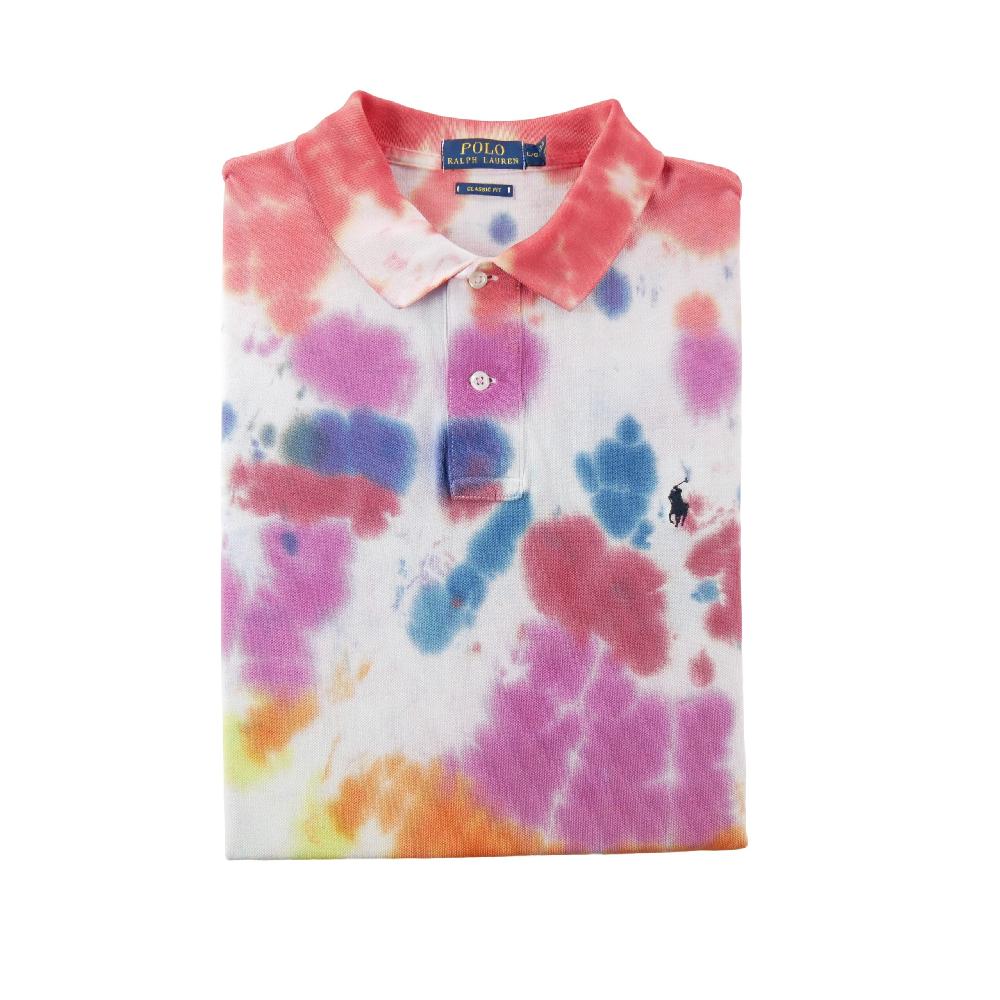 Golf - Polo Ralph Lauren Polo manches courtes Classic Fit Tie-Dye Mesh Poney brodé Homme Taille L #QWE2352 - photo 1