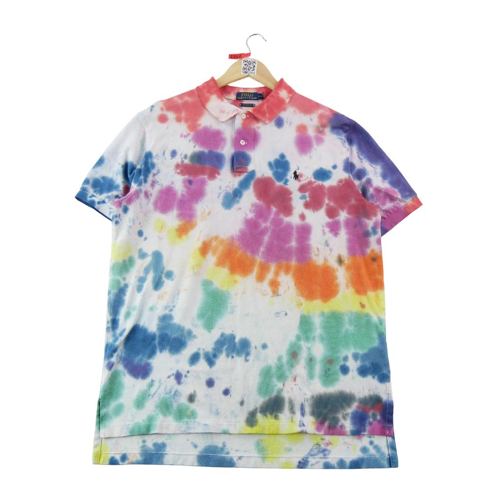 Golf - Polo Ralph Lauren Polo manches courtes Classic Fit Tie-Dye Mesh Poney brodé Homme Taille L #QWE2352 - photo 2