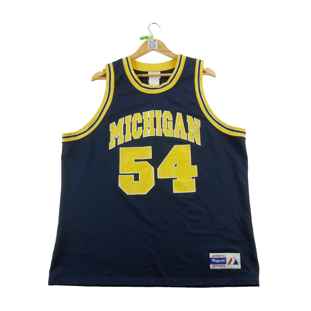 Basket-ball - Majestic Maillot NCAA Michigan 1996–1999 Robert Traylor 54 Made in USA Taille 2XL #QWE4051 - photo 1