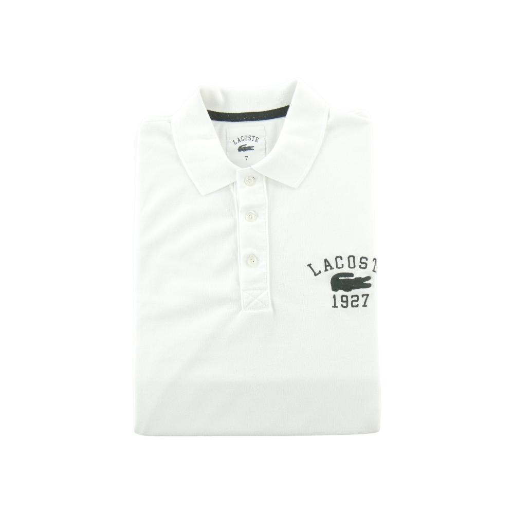 Tennis - Lacoste Polo manches courtes 1927 Classic Fit Premium Héritage Homme Taille 2XL Blanc #QWE3969 - photo 1