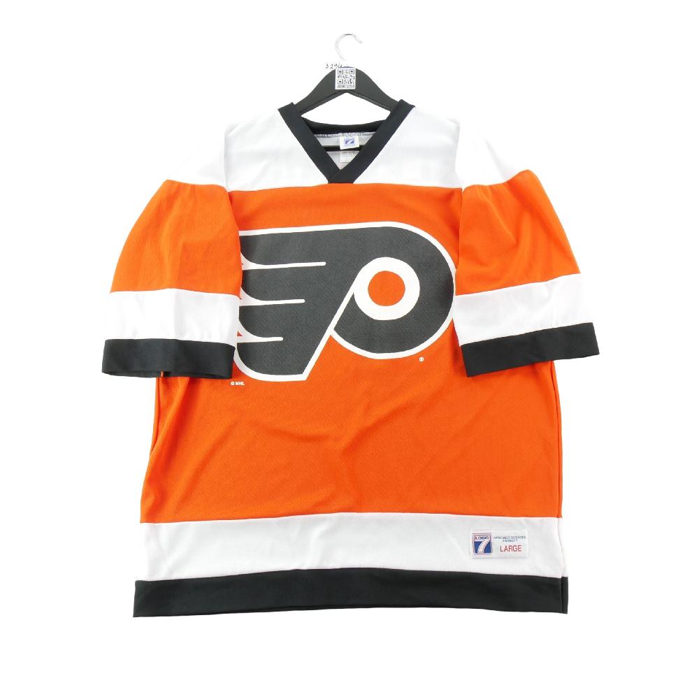 Hockey sur glace - Logo 7 Maillot NHL Philadelphie Flyers Y2K John LeClair #10 Made in USA Vintage Taille L #QWE3294 - photo 1