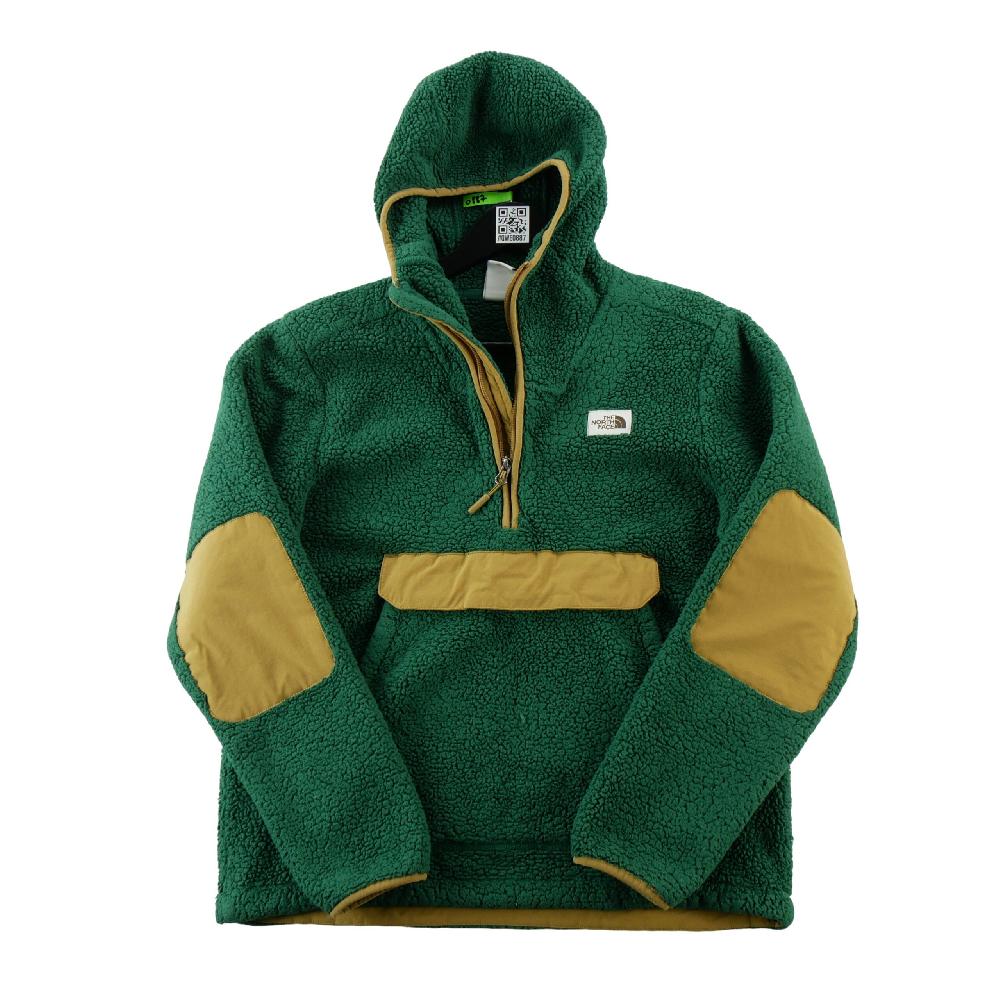 Sportswear - The North Face Pull polaire Campshire Pullover Hoodie Polaire sherpa Homme Taille S Vert #QWE0887 - photo 3