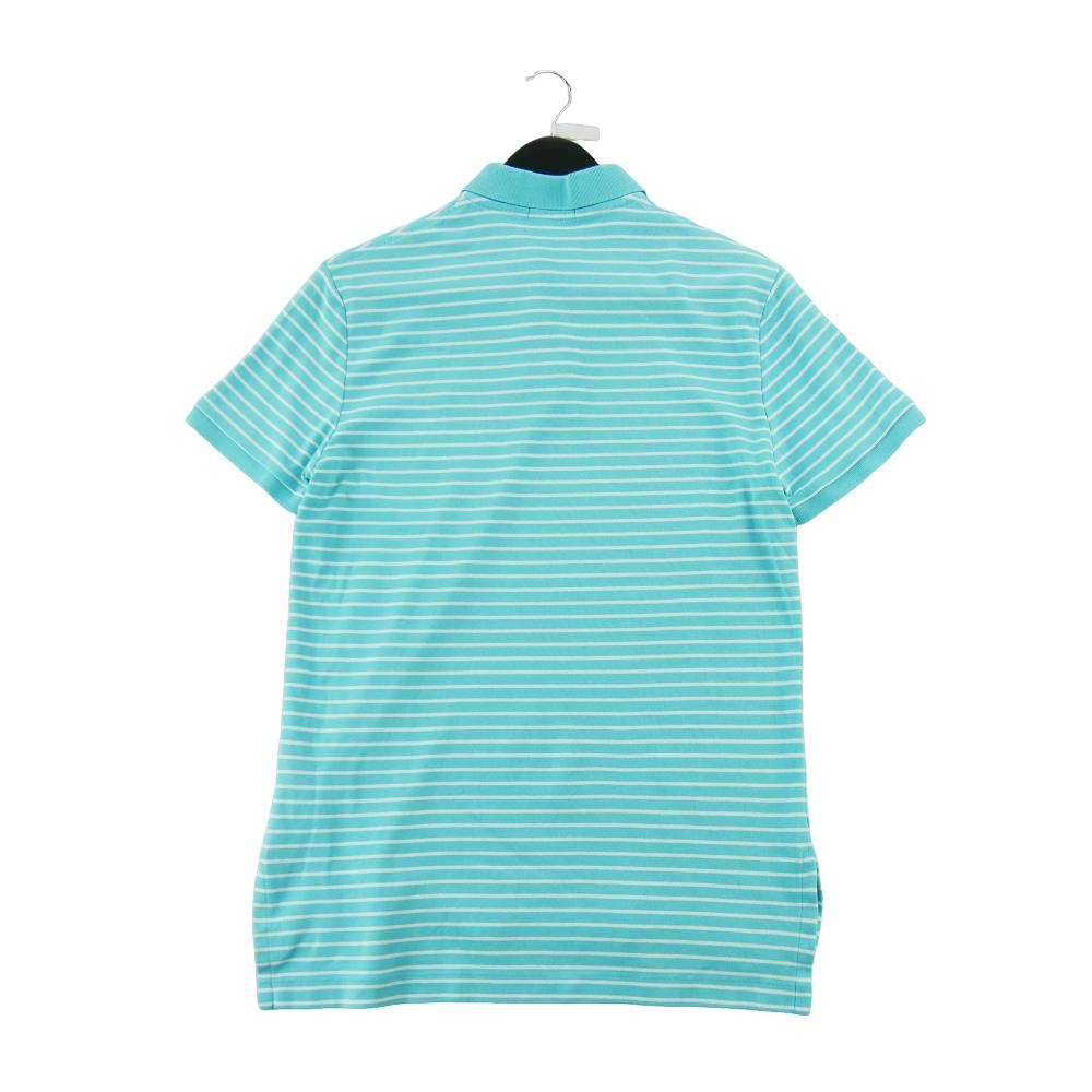 Golf - Polo Ralph Lauren Polo manches courtes Custom Fit Striped Pony Homme Taille S Bleu clair #QWE3523 - photo 3