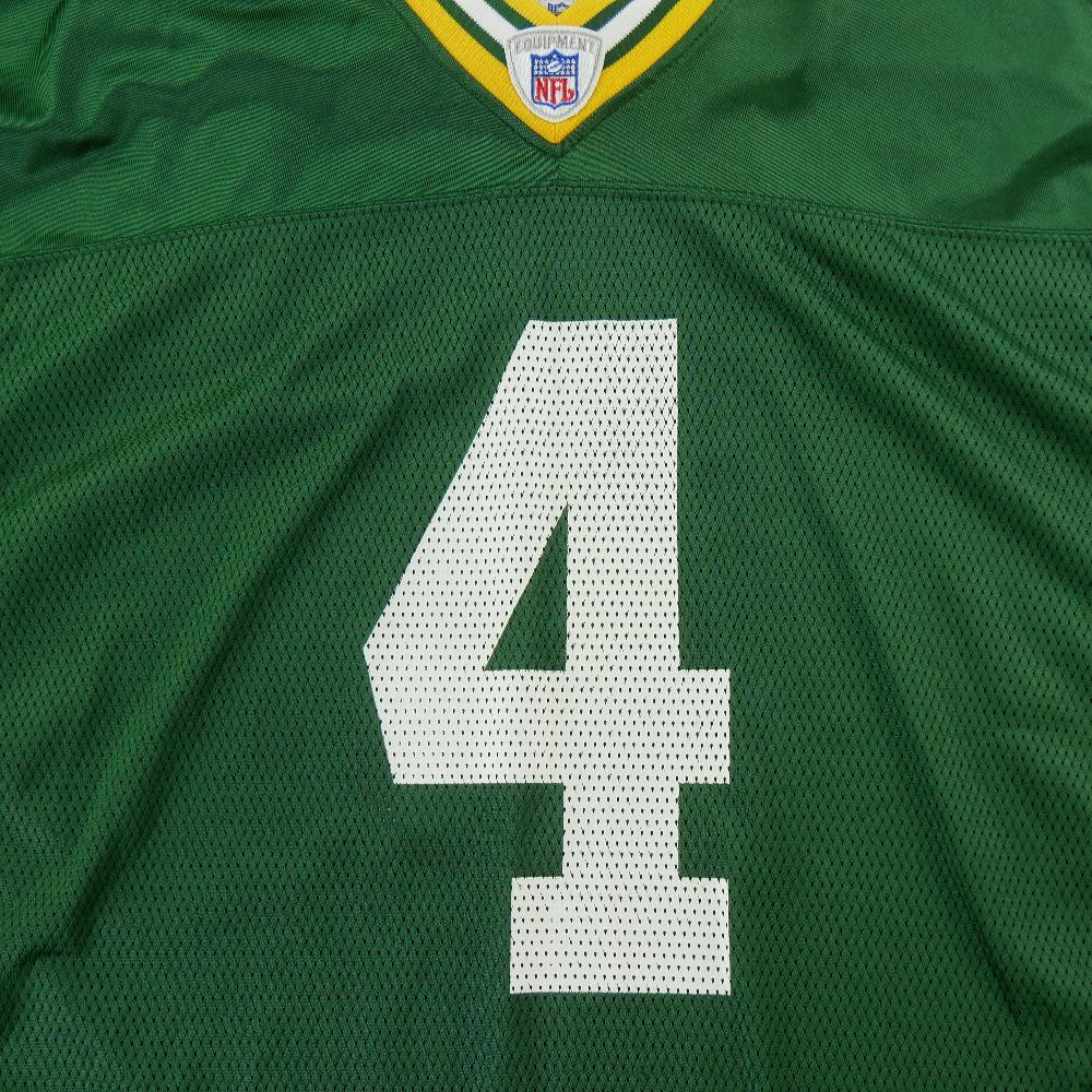 Football Américain - Reebok Maillot NFL Green Bay Packers Brett Favre 4 Equipment Home Jersey 2002–2006 Taille L #QWE3472 - photo 4