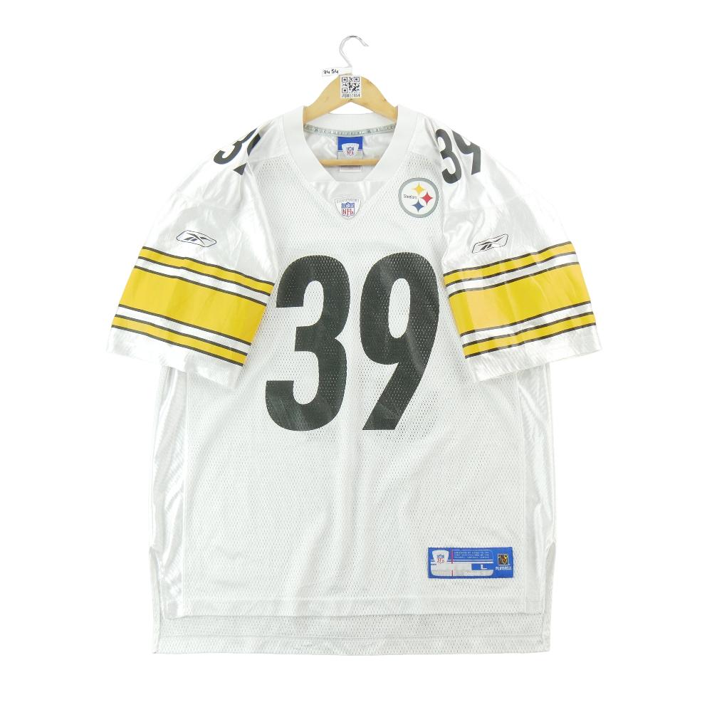 Football Américain - Reebok Maillot NFL Pittsburgh Steelers Willie Parker 39 Running Back 2006–2009 Taille L #QWE7454 - photo 1