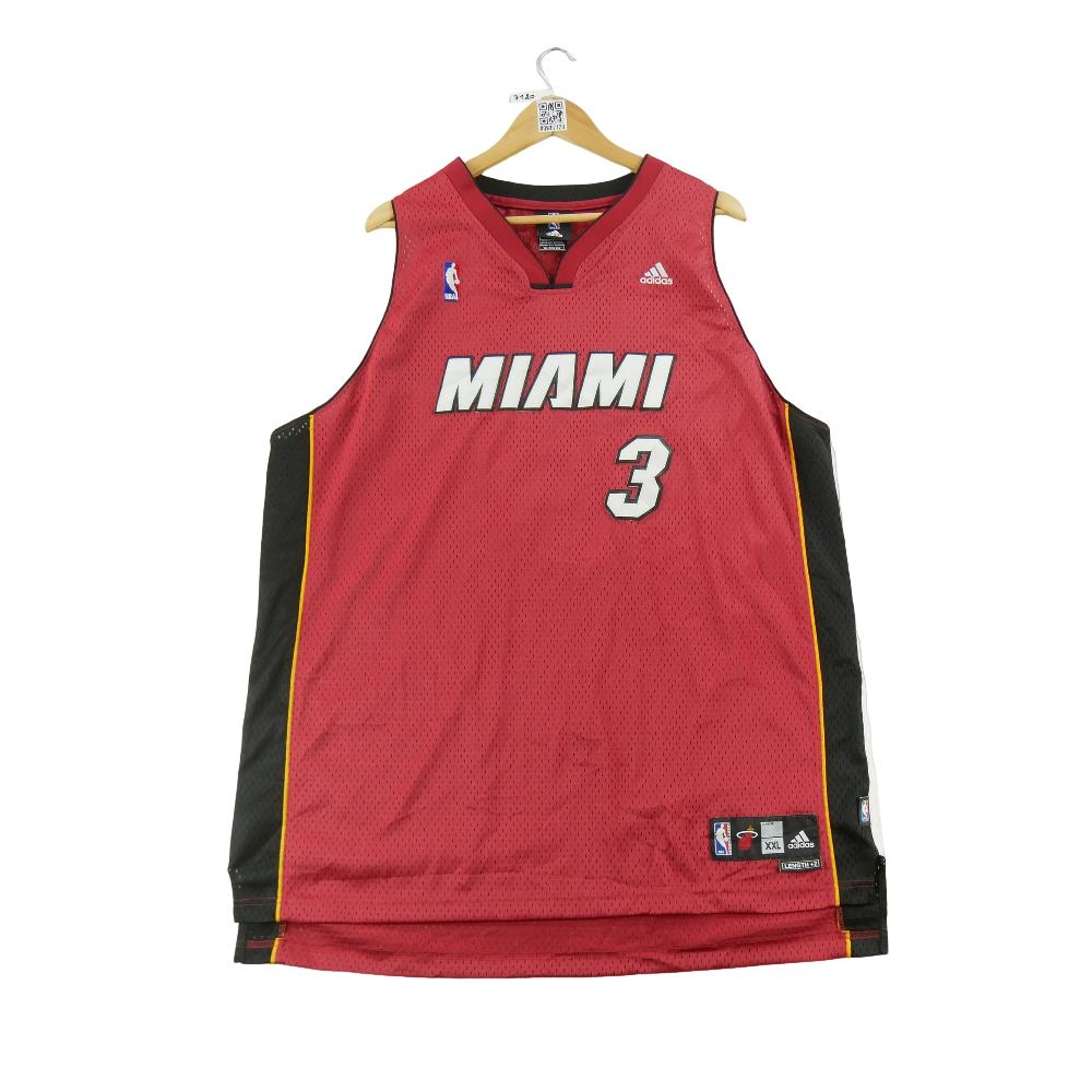Basket-ball - Adidas Maillot NBA Heat de Miami Dwyane Wade 3 Swingman Alternate Length +2 Taille 2XL #QWE7120 - photo 1