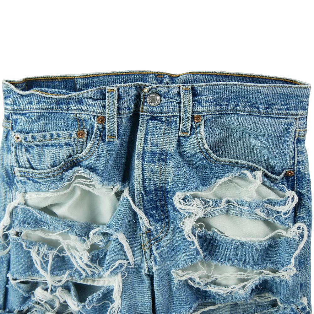 Sportswear - Levi Strauss Jean Upcycling Levis 501 Taille W32/L30 Homme Bleu clair #QWE0741 - photo 7