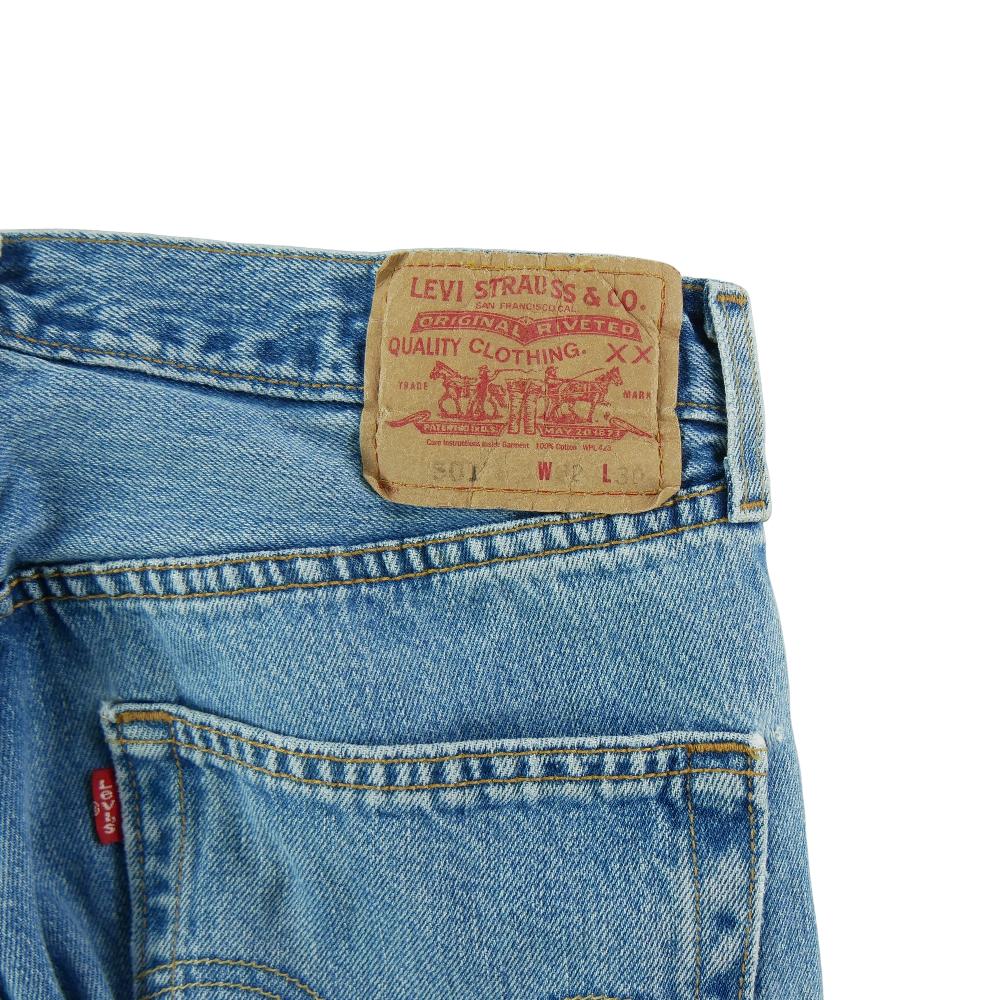 Sportswear - Levi Strauss Jean Upcycling Levis 501 Taille W32/L30 Homme Bleu clair #QWE0741 - photo 8