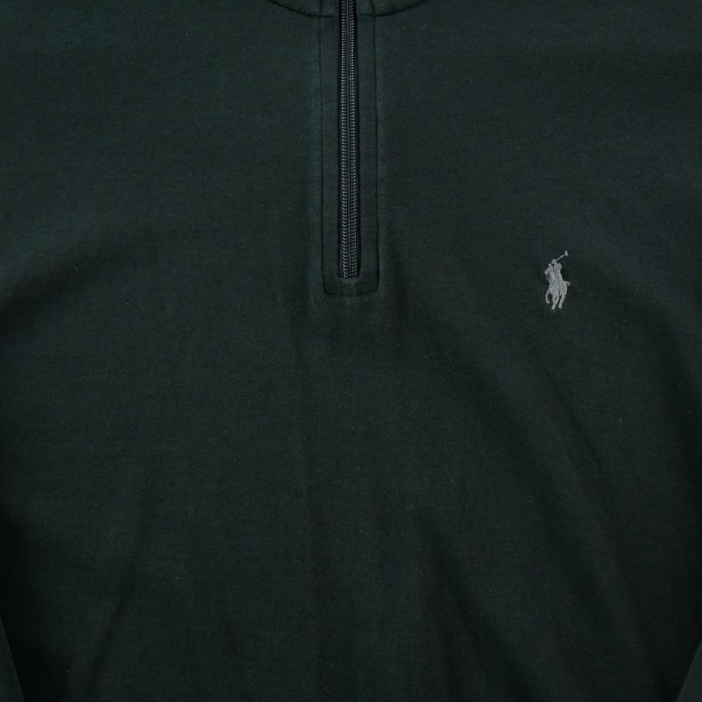 Sportswear - Polo Ralph Lauren Sweat Luxury Jersey Quarter-Zip Pullover Pony brodé Homme Taille M Noir #QWE0795 - photo 4