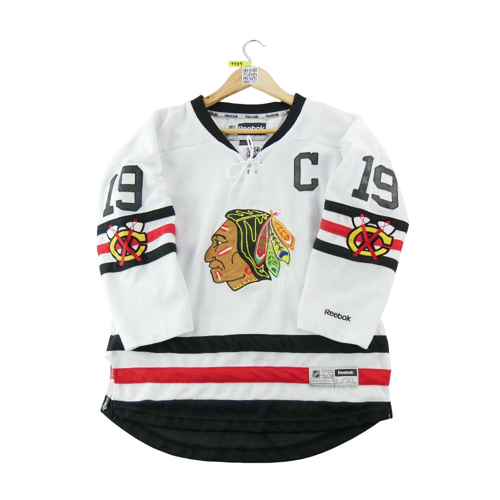 Hockey sur glace - Reebok Maillot Homme NHL Chicago Blackhawks Jonathan Toews 19 Patch capitaine Taille XS #QWE1731 - photo 1