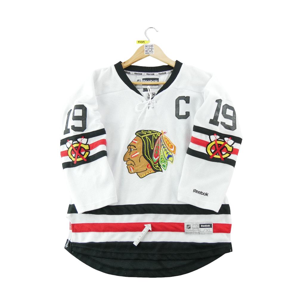 Hockey sur glace - Reebok Maillot Homme NHL Chicago Blackhawks Jonathan Toews 19 Patch capitaine Taille XS #QWE1731 - photo 7