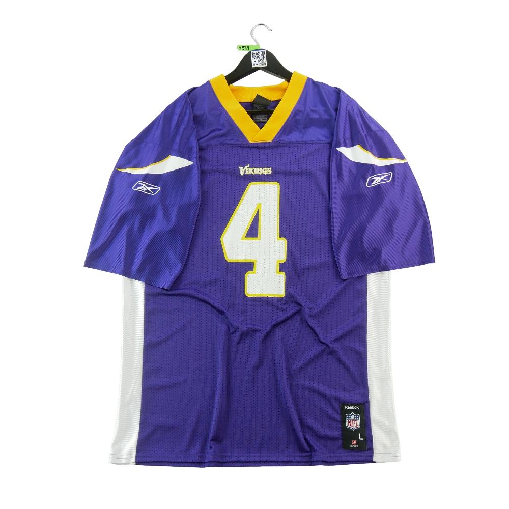 Football Américain - Reebok Maillot NFL Minnesota Vikings Brett Favre 4 Home Jersey 2009–2010 Taille L #QWE0978 - photo 1