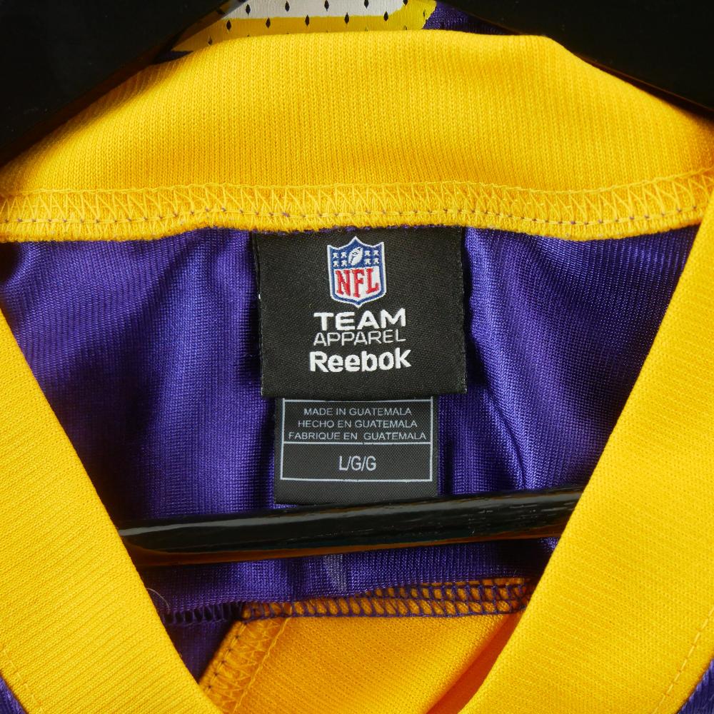 Football Américain - Reebok Maillot NFL Minnesota Vikings Brett Favre 4 Home Jersey 2009–2010 Taille L #QWE0978 - photo 8