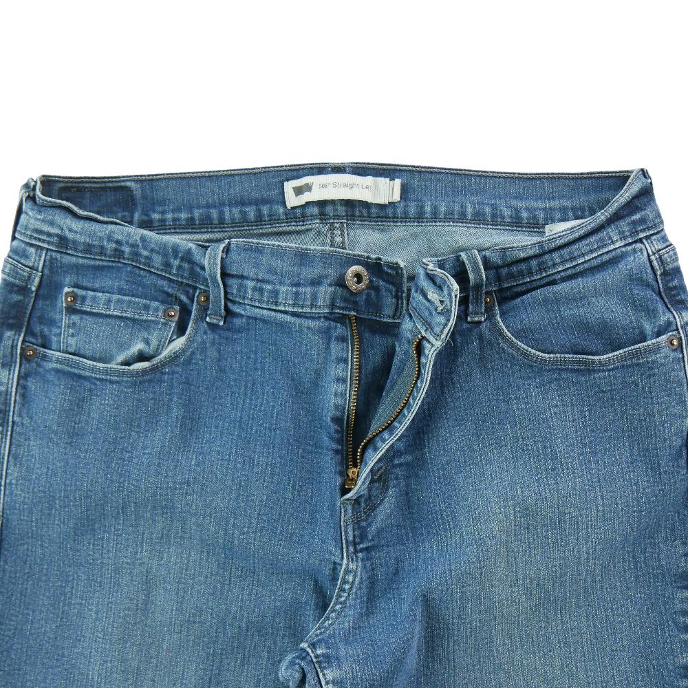 Sportswear - Levi Strauss Jean Levis 505 Straight Leg Taille W31/L32 Femme Bleu #QWE1680 - photo 3