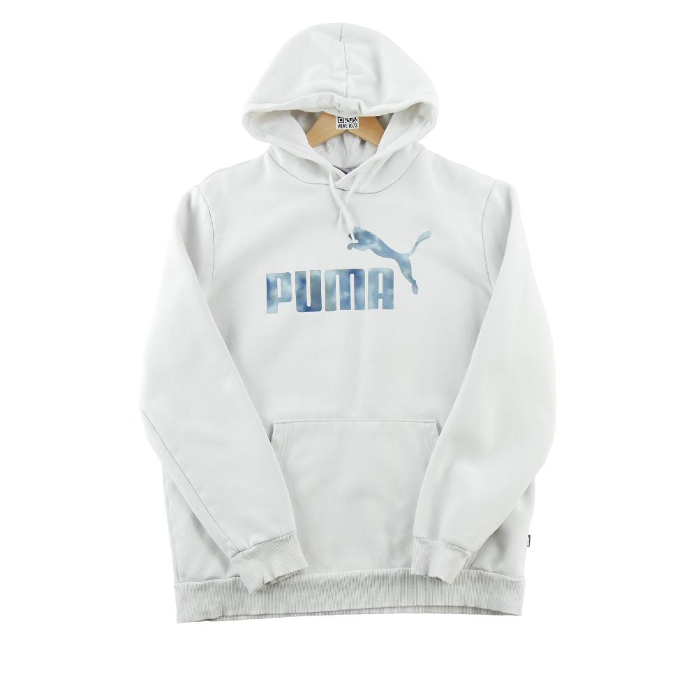Sportswear - Puma Sweat à capuche Logo imprimé Effet bleu irisé Capuche à cordon Homme Taille M Blanc - photo 1