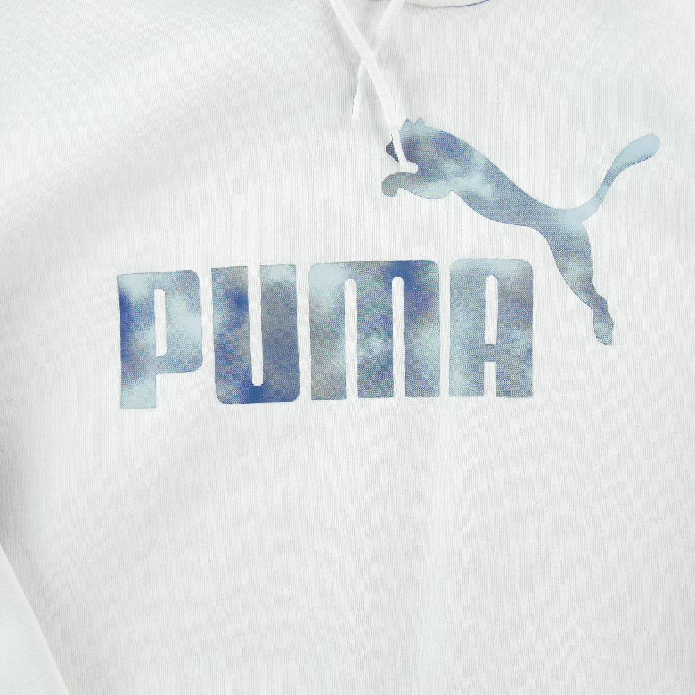 Sportswear - Puma Sweat à capuche Logo imprimé Effet bleu irisé Capuche à cordon Homme Taille M Blanc - photo 3