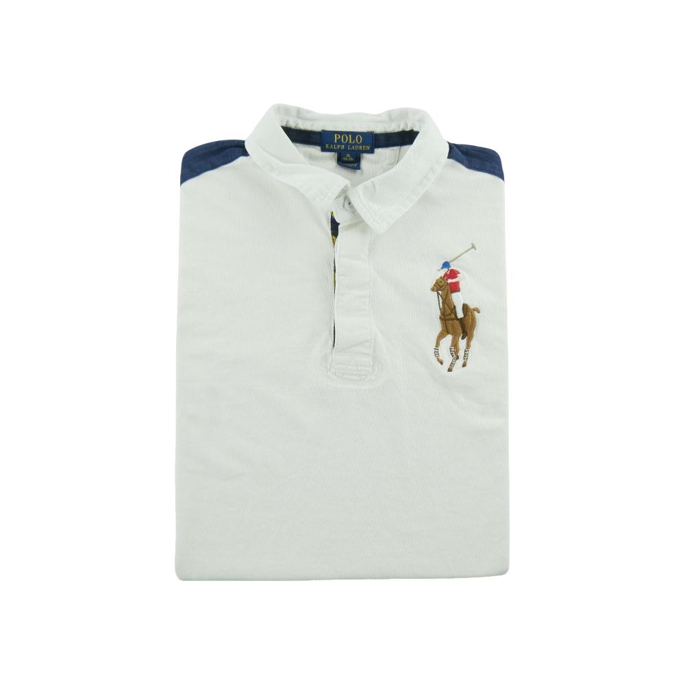 Golf - Polo Ralph Lauren Polo manches longues Big Pony Mesh 3 Vintage Homme Taille S Blanc - photo 1
