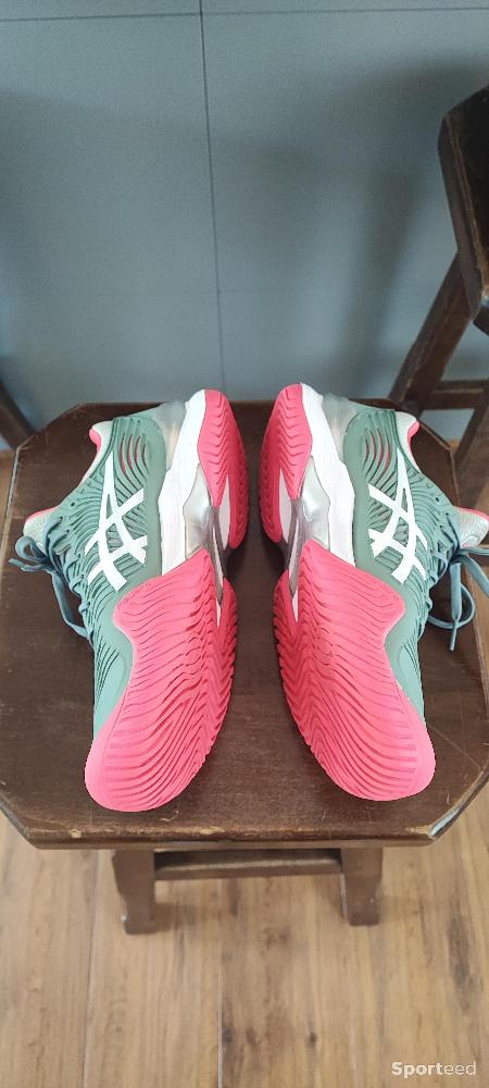 Tennis - Chaussures tennis / padel Terre Battue / Clay Asics Court FF 3 - Taille 40.5 - Vert d'eau et rose - photo 2