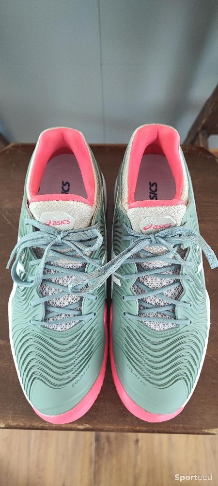 Tennis - Chaussures tennis / padel Terre Battue / Clay Asics Court FF 3 - Taille 40.5 - Vert d'eau et rose - photo 3