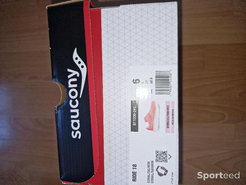 Course à pied route - Saucony Ride 18 Femme - Taille 37 - Saumon - photo 3