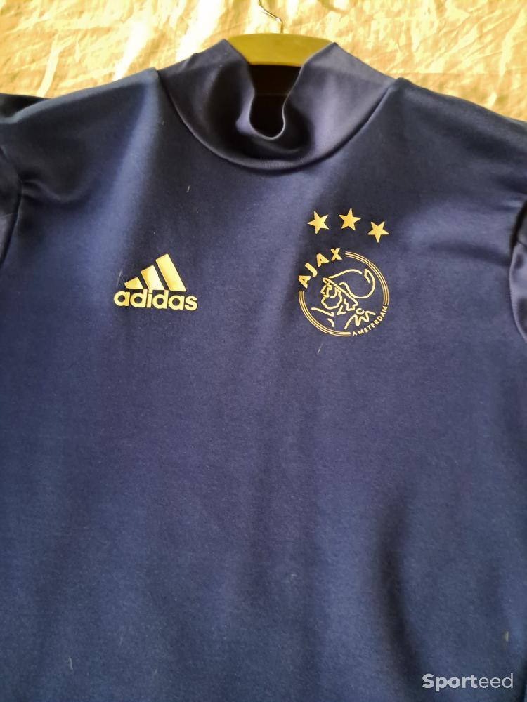 Football - Haut Entraînement Adidas Ajax Amsterdam XS – Sweat Pro Bleu & Rouge BR7131    - photo 2