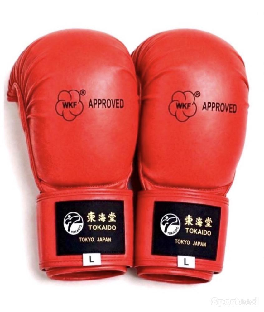 Karaté - Gants de Karate Tokaido WKF Approved Rouge — Taille L (Neufs) - photo 1