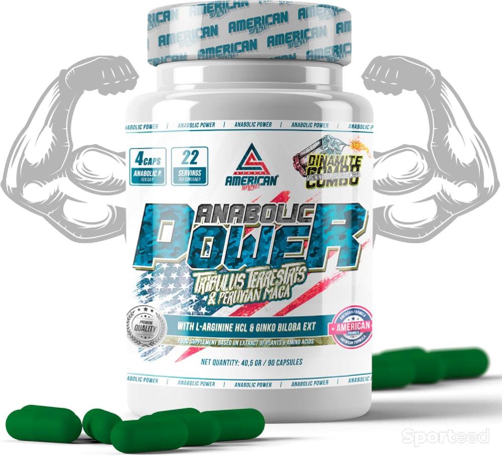 Musculation - ANABOLIC POWER Anabolisant Naturel L-Arginine, Tribulus Terrestris et Maca 90 Capsules - photo 1
