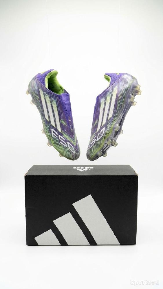 Football - Crampons de Football Adidas F50 (Coloris Violet / Jaune Fluo / Blanc) - photo 4